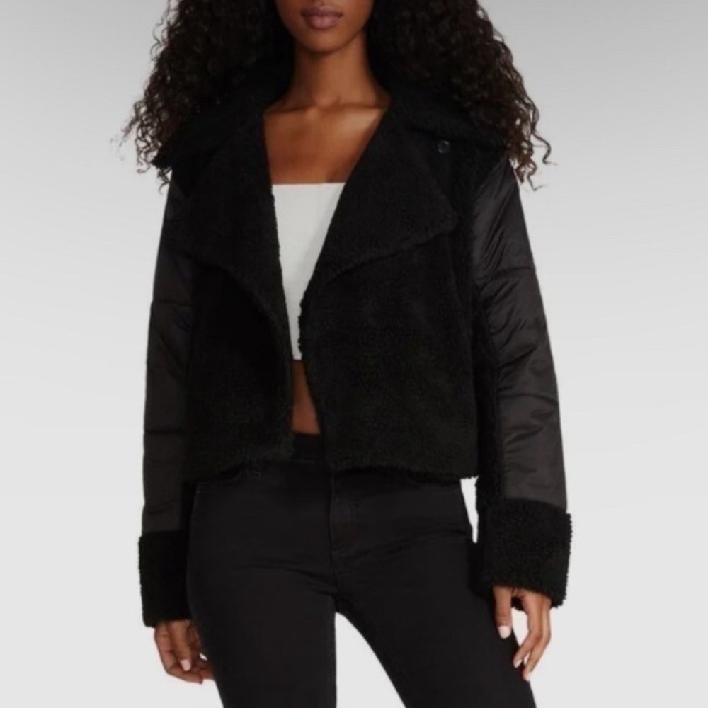 Steve Madden Faux Fur Short Puffer Jacket